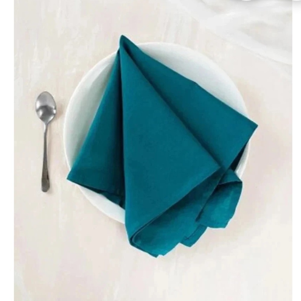 140 pack teal blue cotton washable napkins, napkins for wedding
